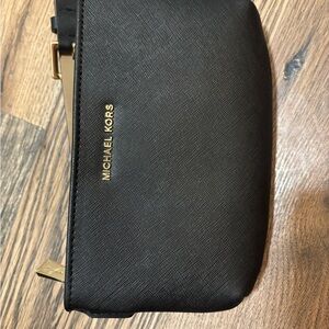 Michael Kors Black Belt Bag with Gold Accents